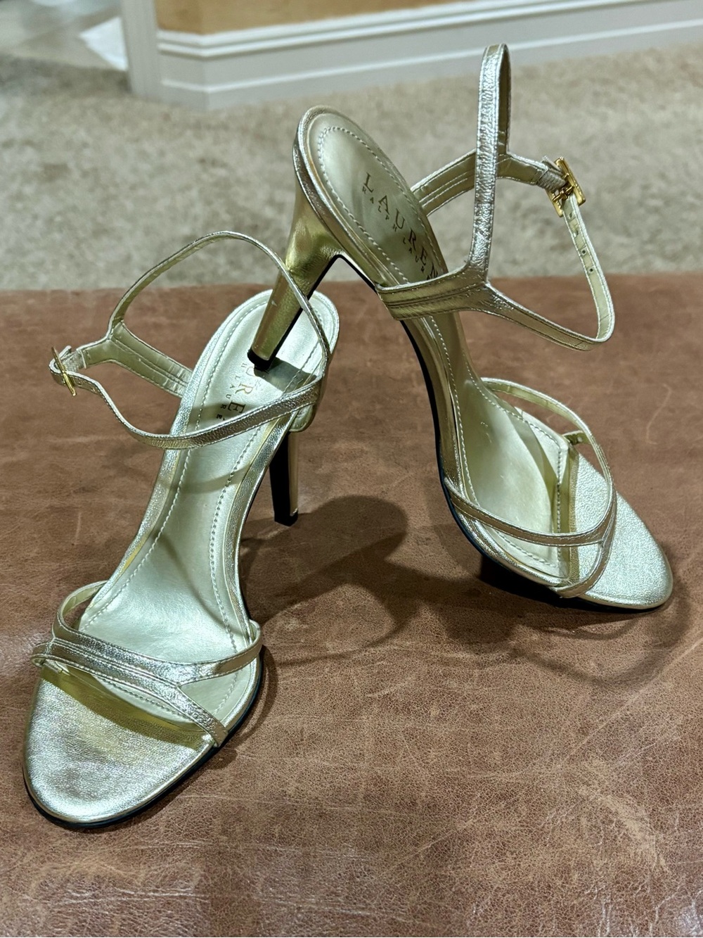 Gold Strappy Heel Sandals